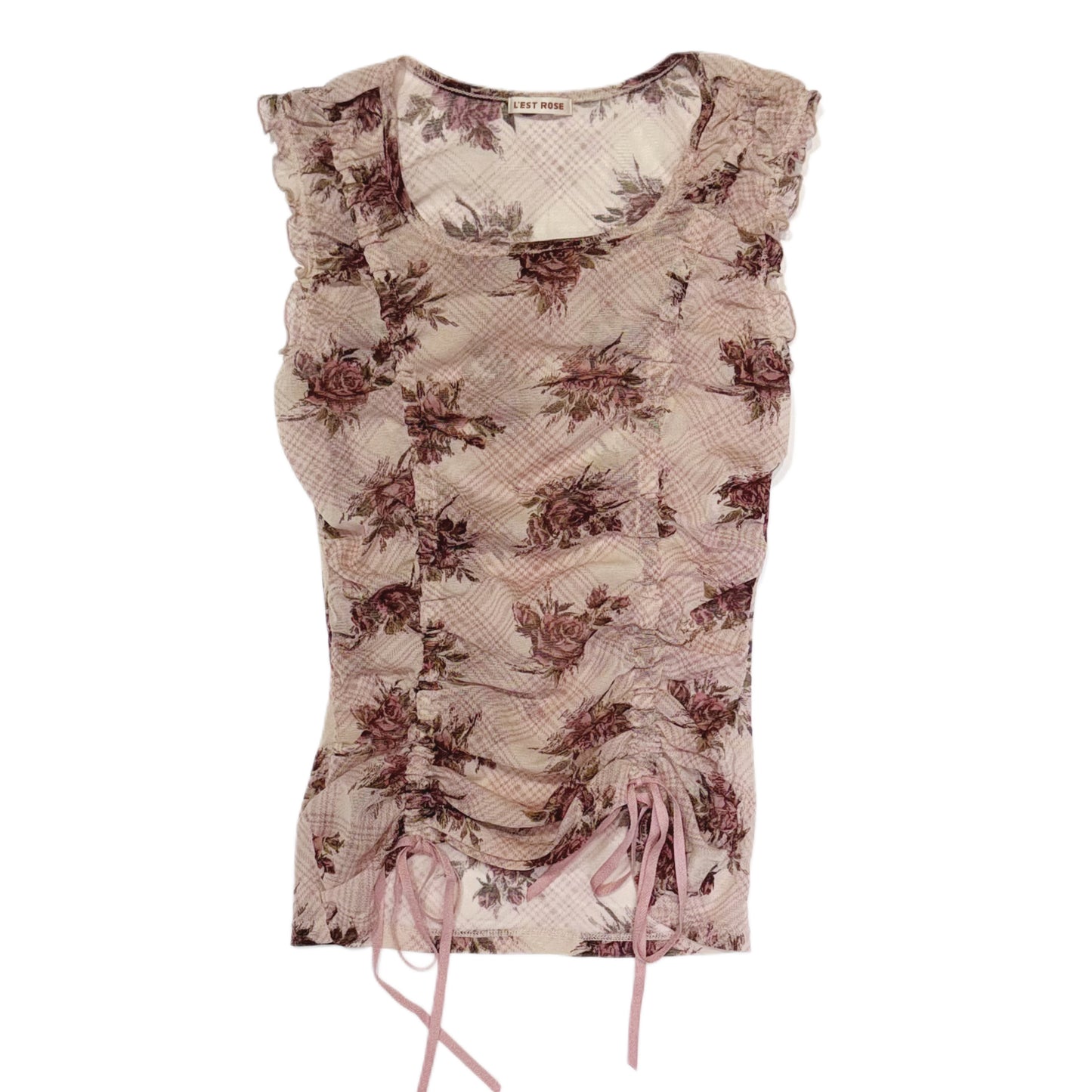 L’est Rose rose ruffle top