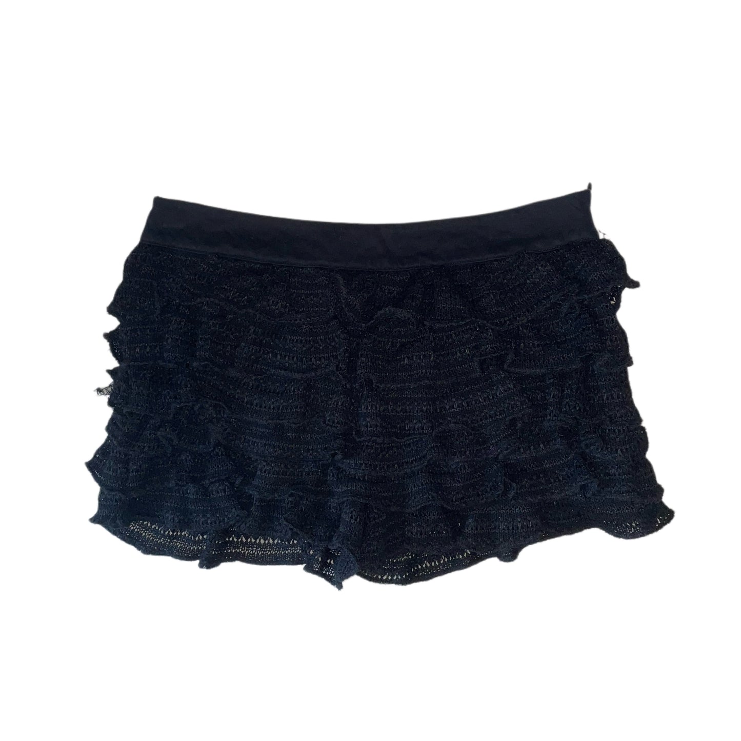 Low waist Black knitted shorts