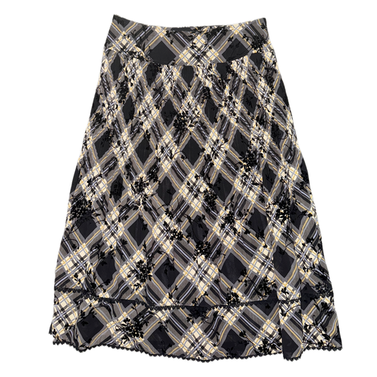 Checkered floral skirt