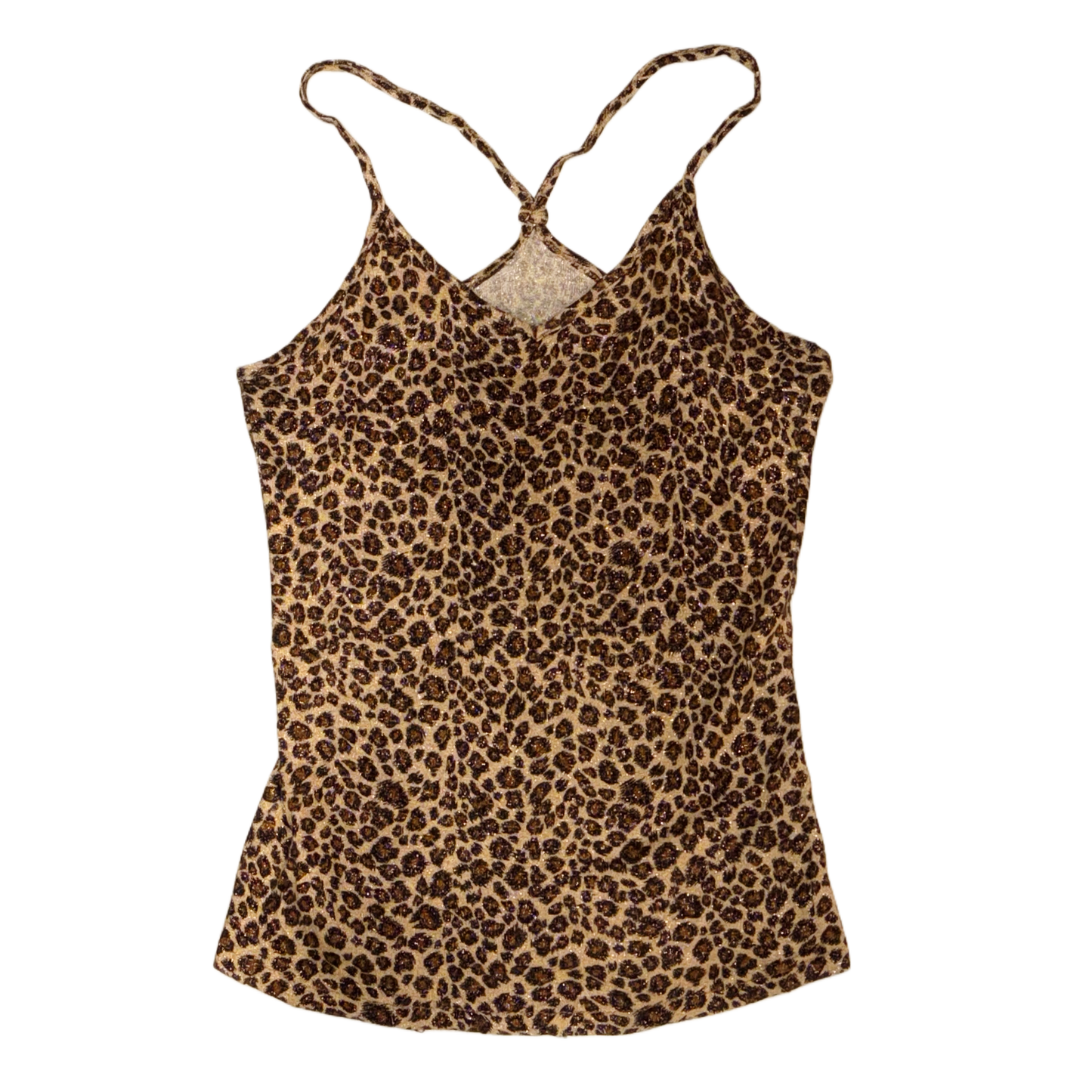 Glittering leopard print tank