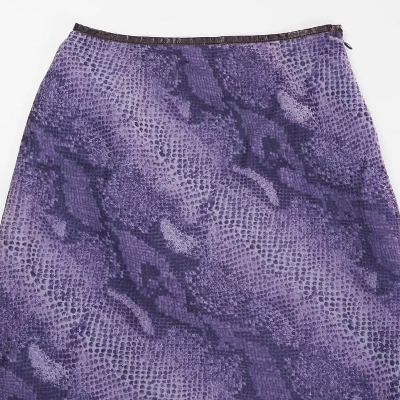 Purple Snake print mesh skirt