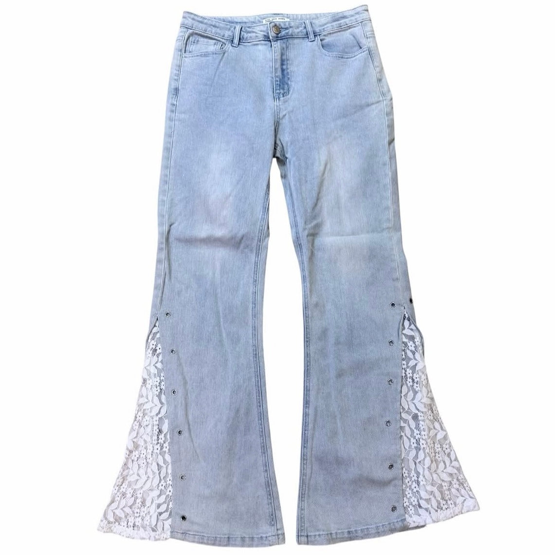 Denim lace flares