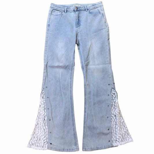 Denim lace flares
