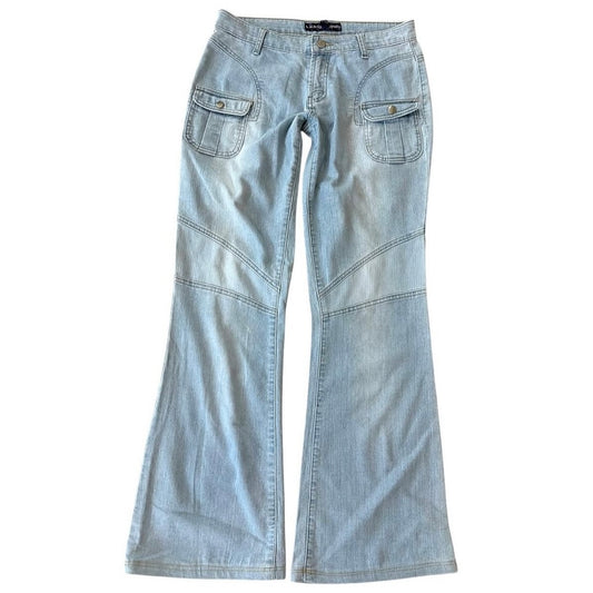 Low waist panel jeans