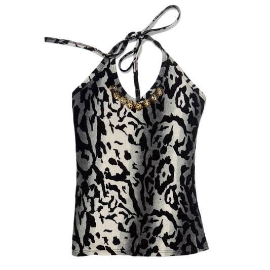 Dark grey cheetah print halter