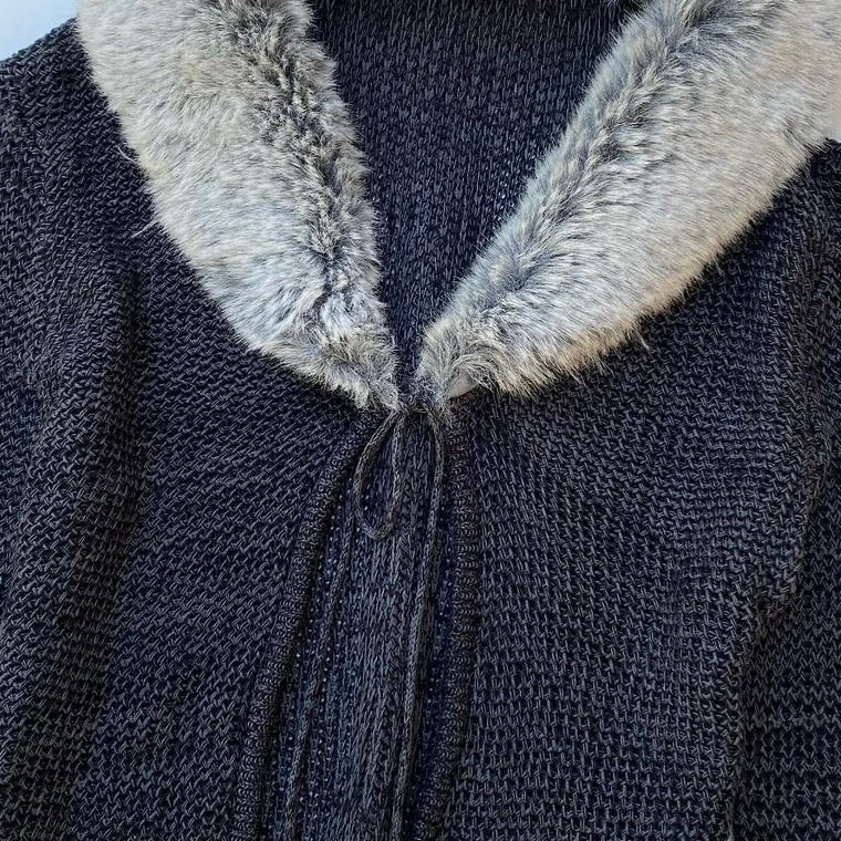 Jaspal knit outer with furry collar