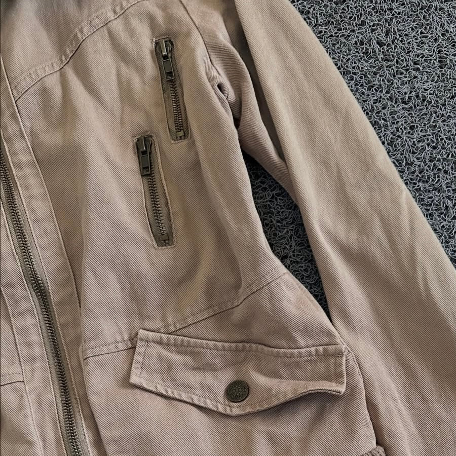 Brown grunge zip jacket