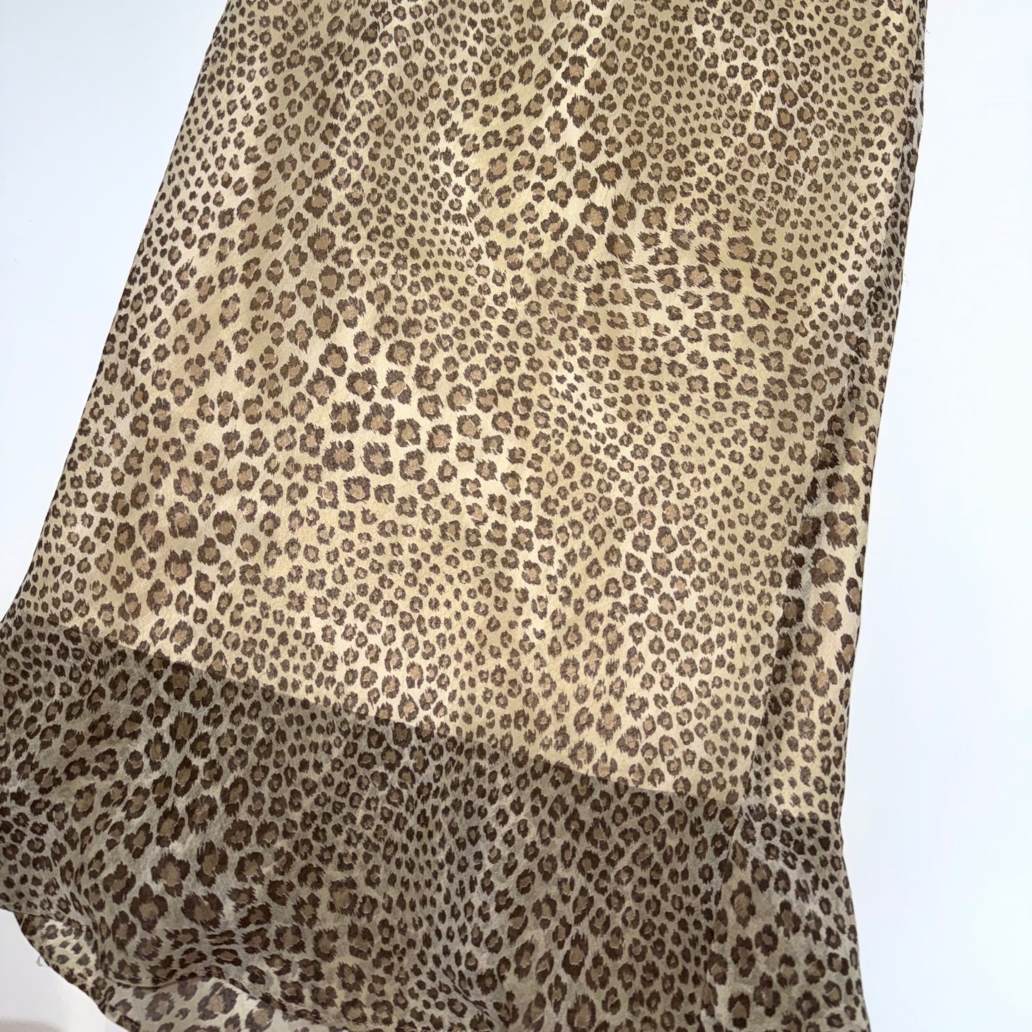 Leopard print silk skirt