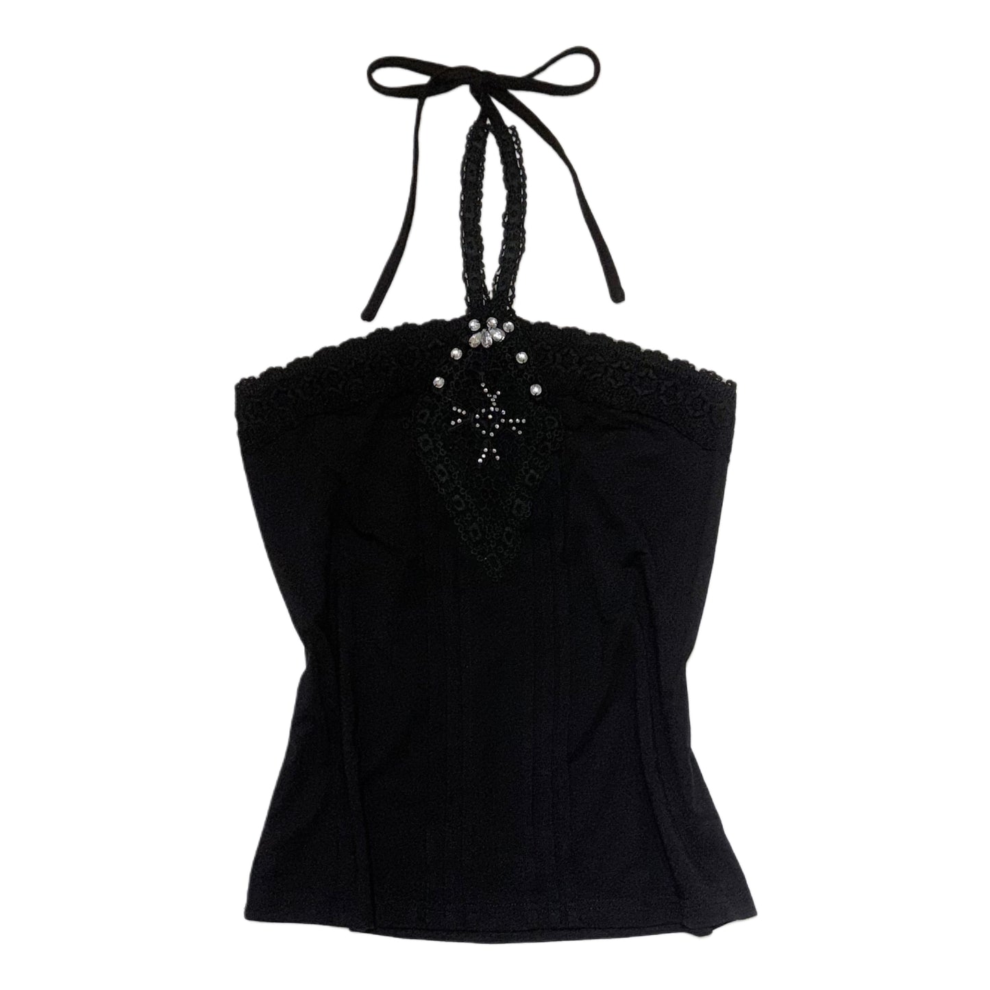 Black lace halter top