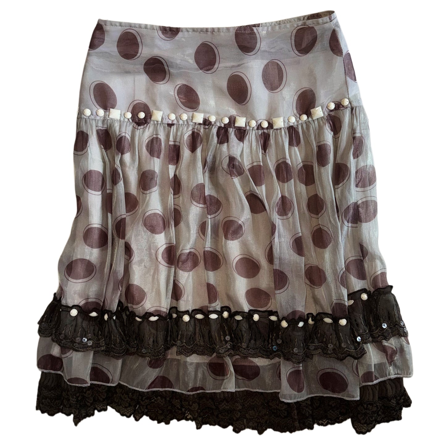 Brown polka dot skirt