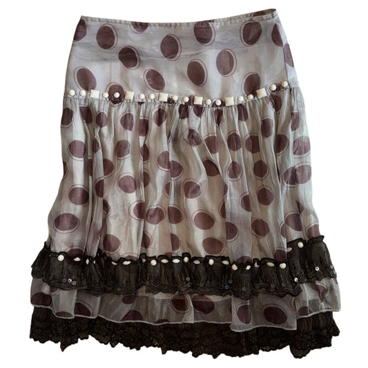 Brown polka dot skirt
