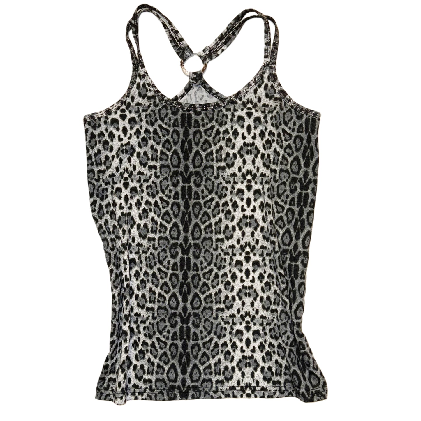 Black leopard print tank