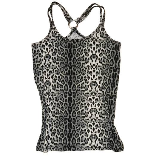 Black leopard print tank