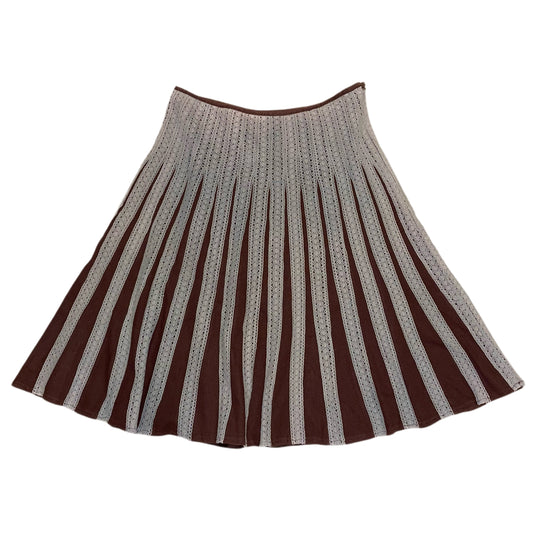 Brown lace pleated skirt