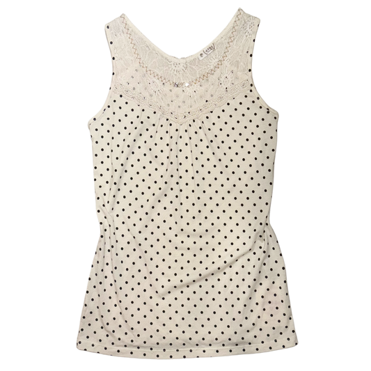 Axes polka dots embroidered lace top