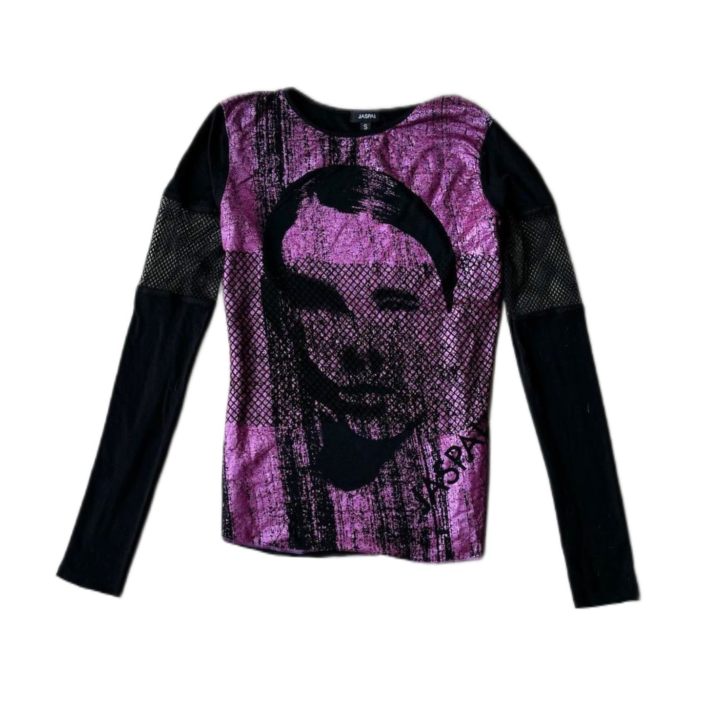 Jaspal purple top with black mesh long sleeve