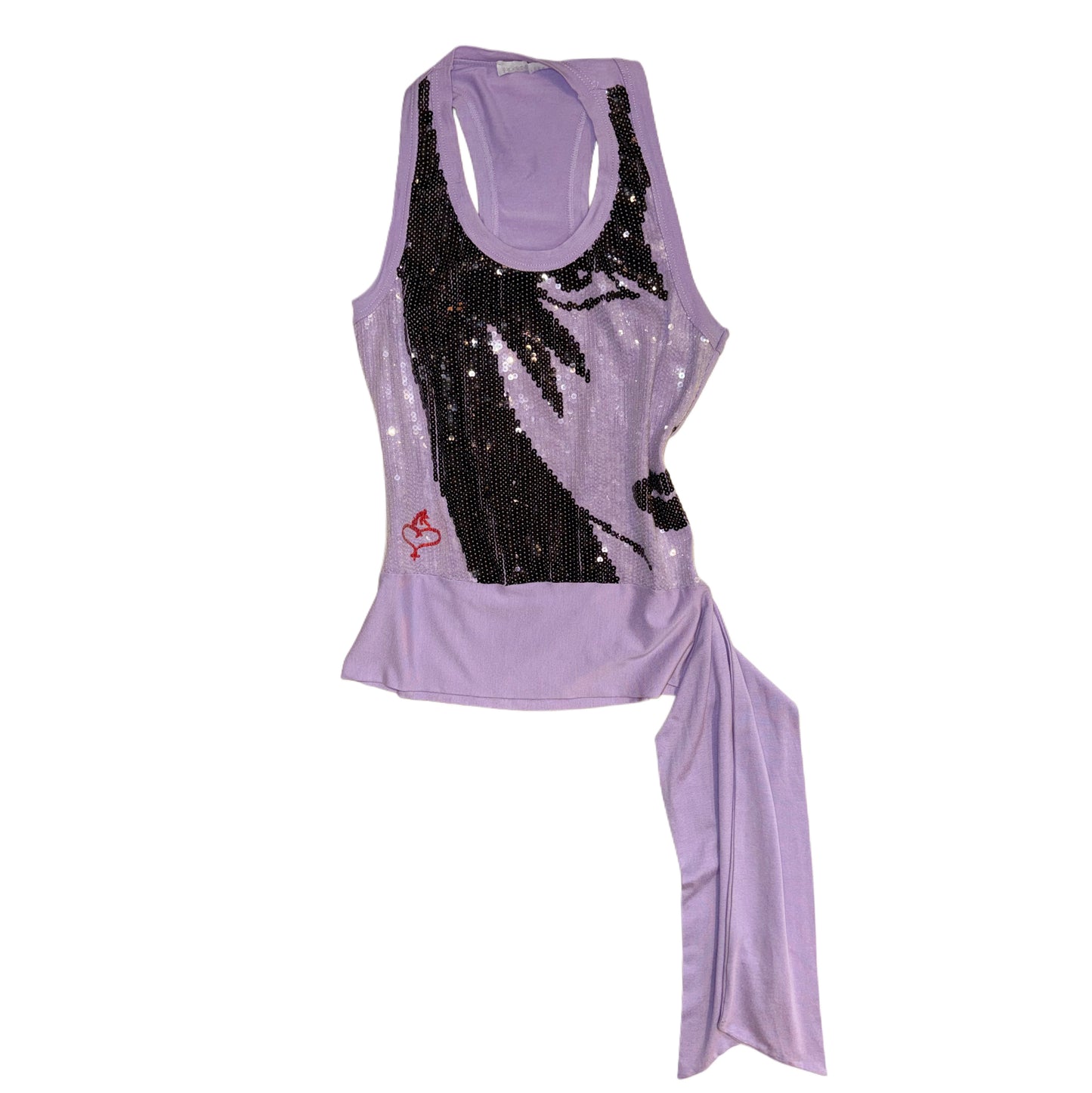 The sequined portrait side knot tank