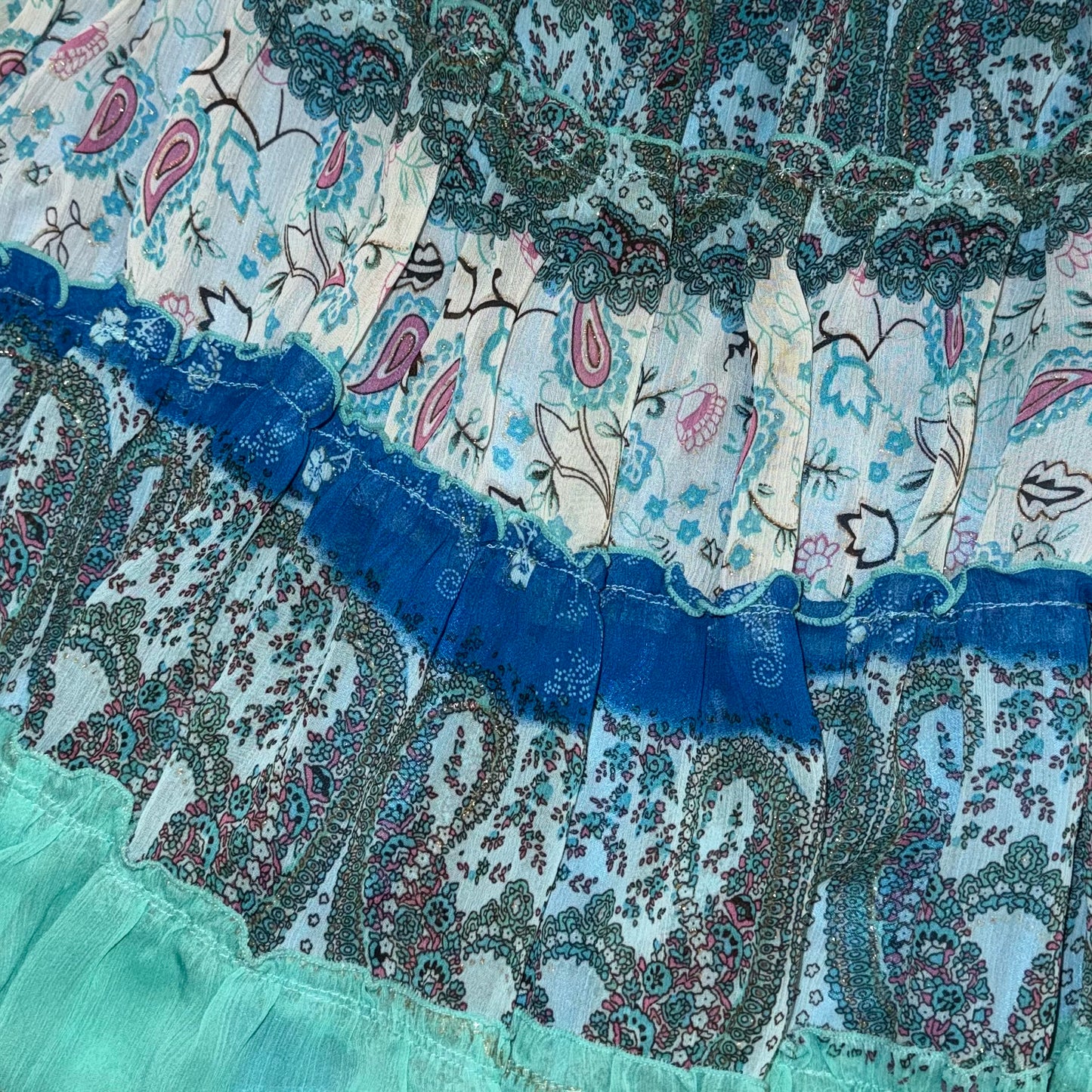 Teal paisley skirt