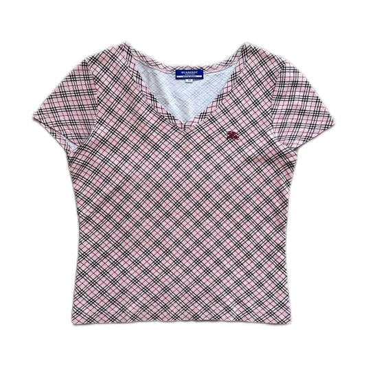 Pink Burberry nova v-neck top