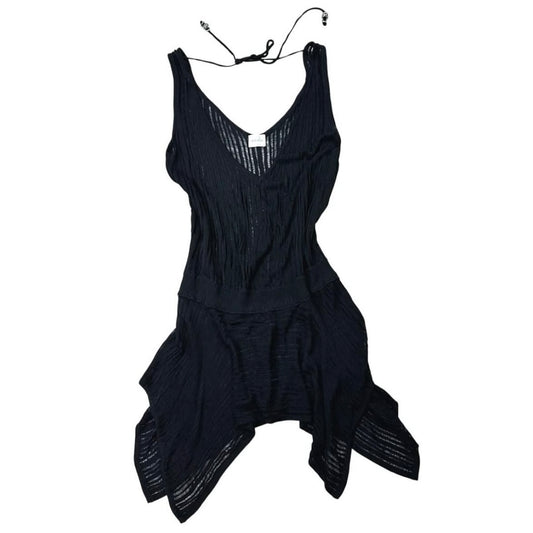 Black mesh top with beads details
