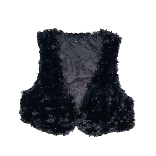 Black furry vest