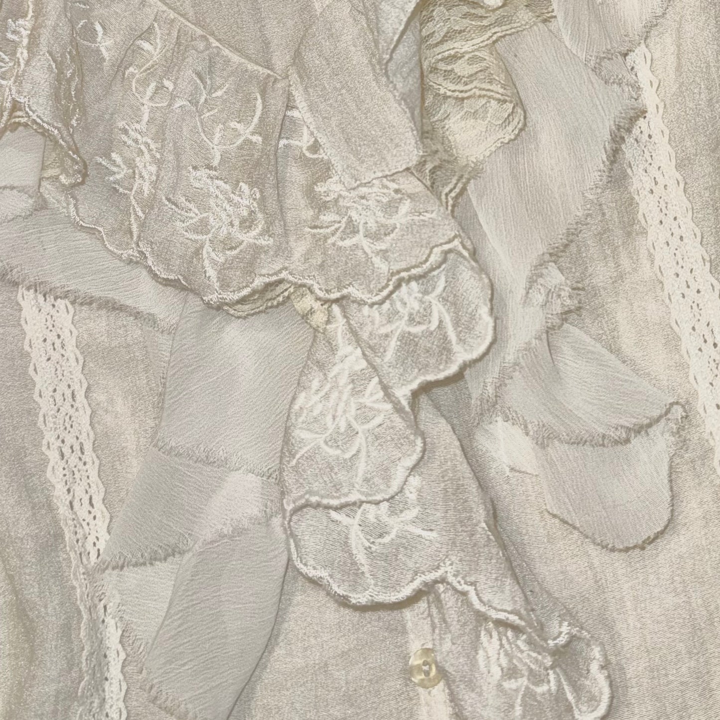 Ivory lace ruffle shirt