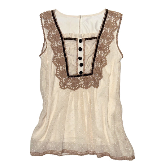 Ivory polka dot lace top