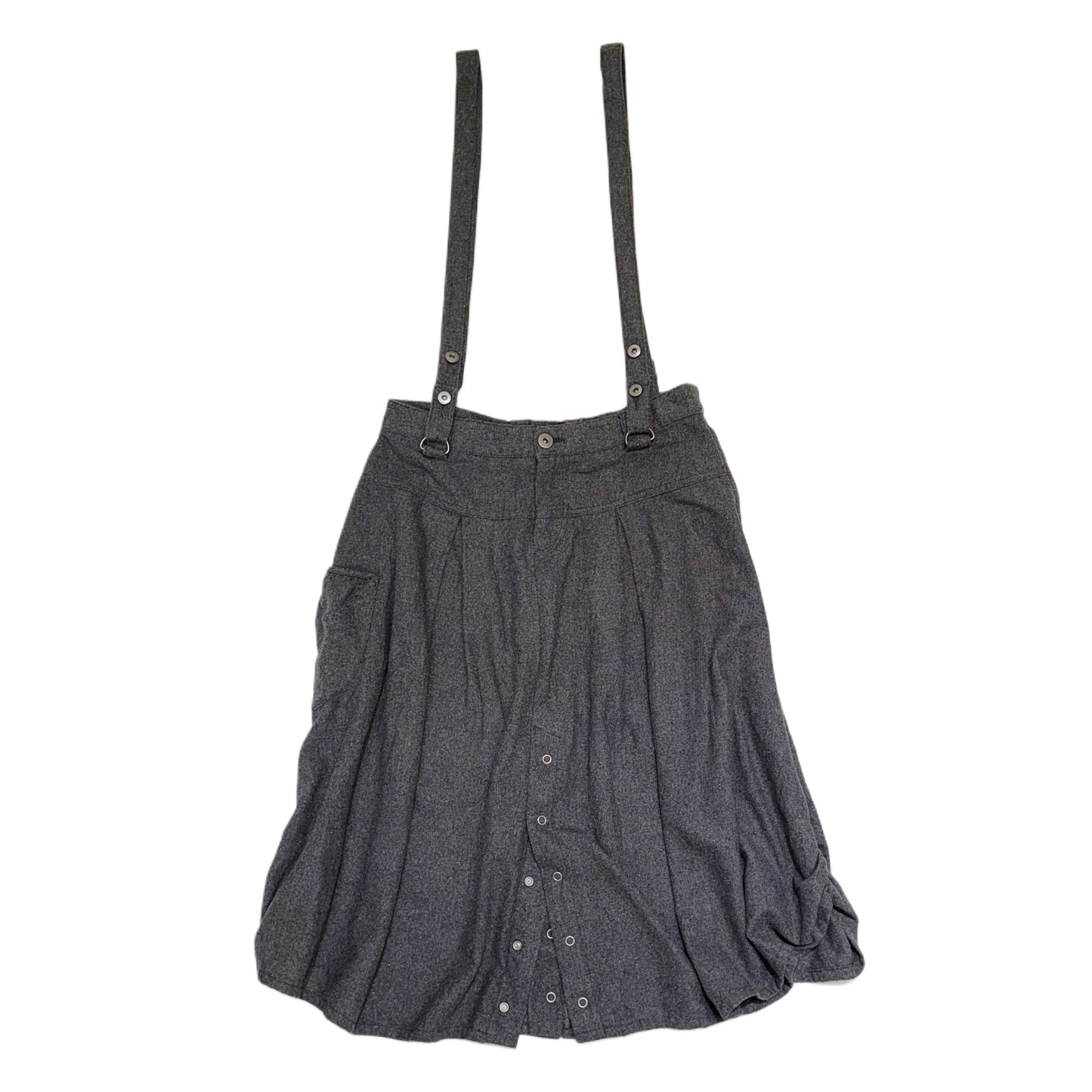 Dark charcoal grey button skirt
