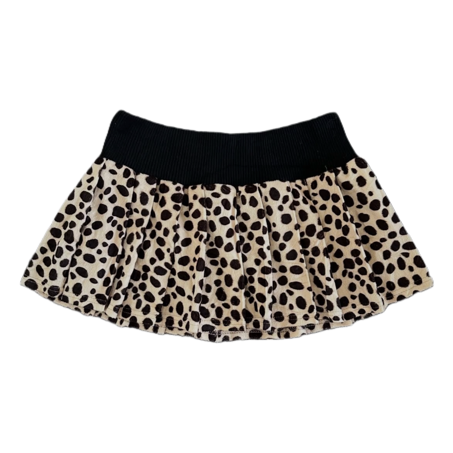 Leopard furry mini skirt