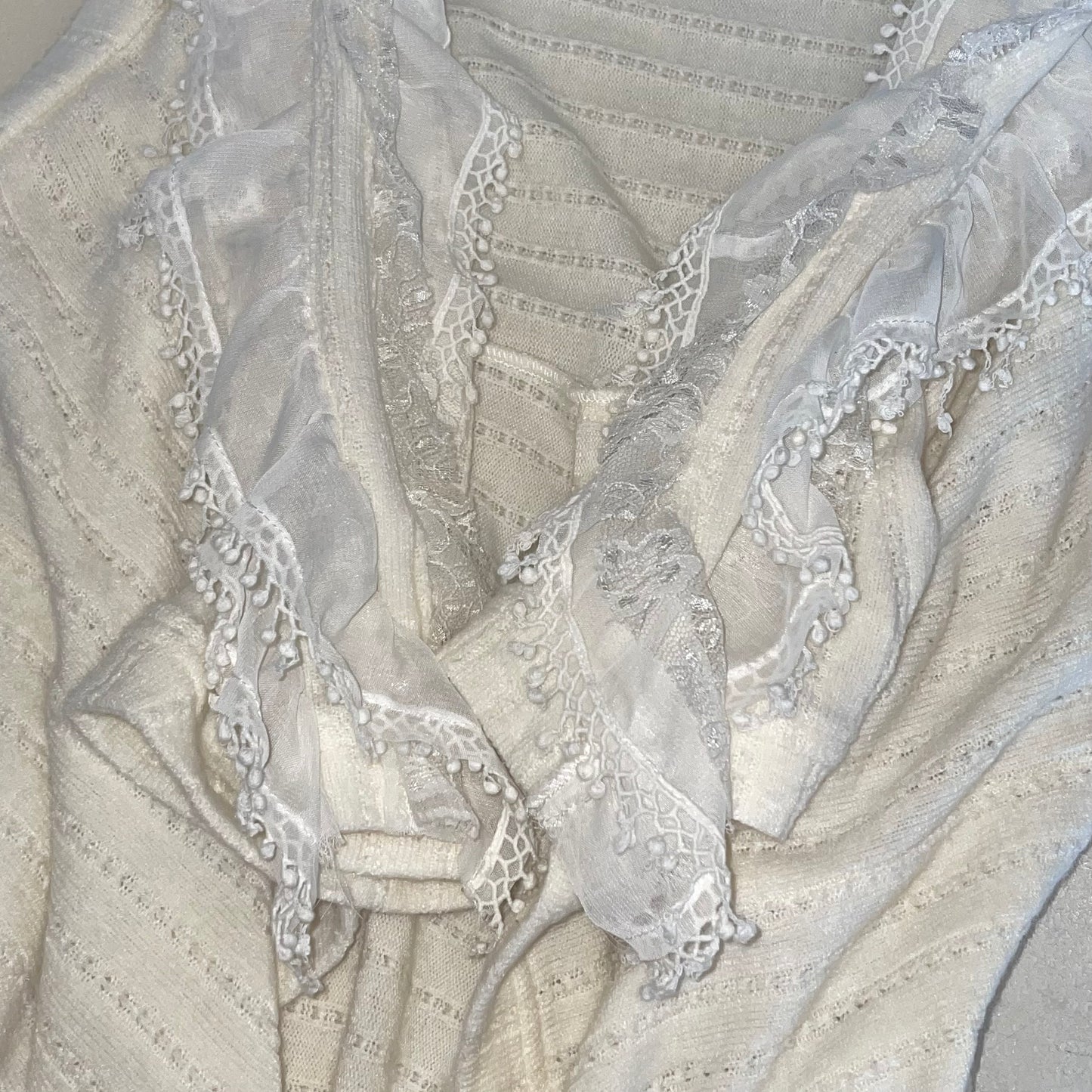 Ivory lace collar vest