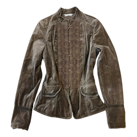Brown velvet lace outer