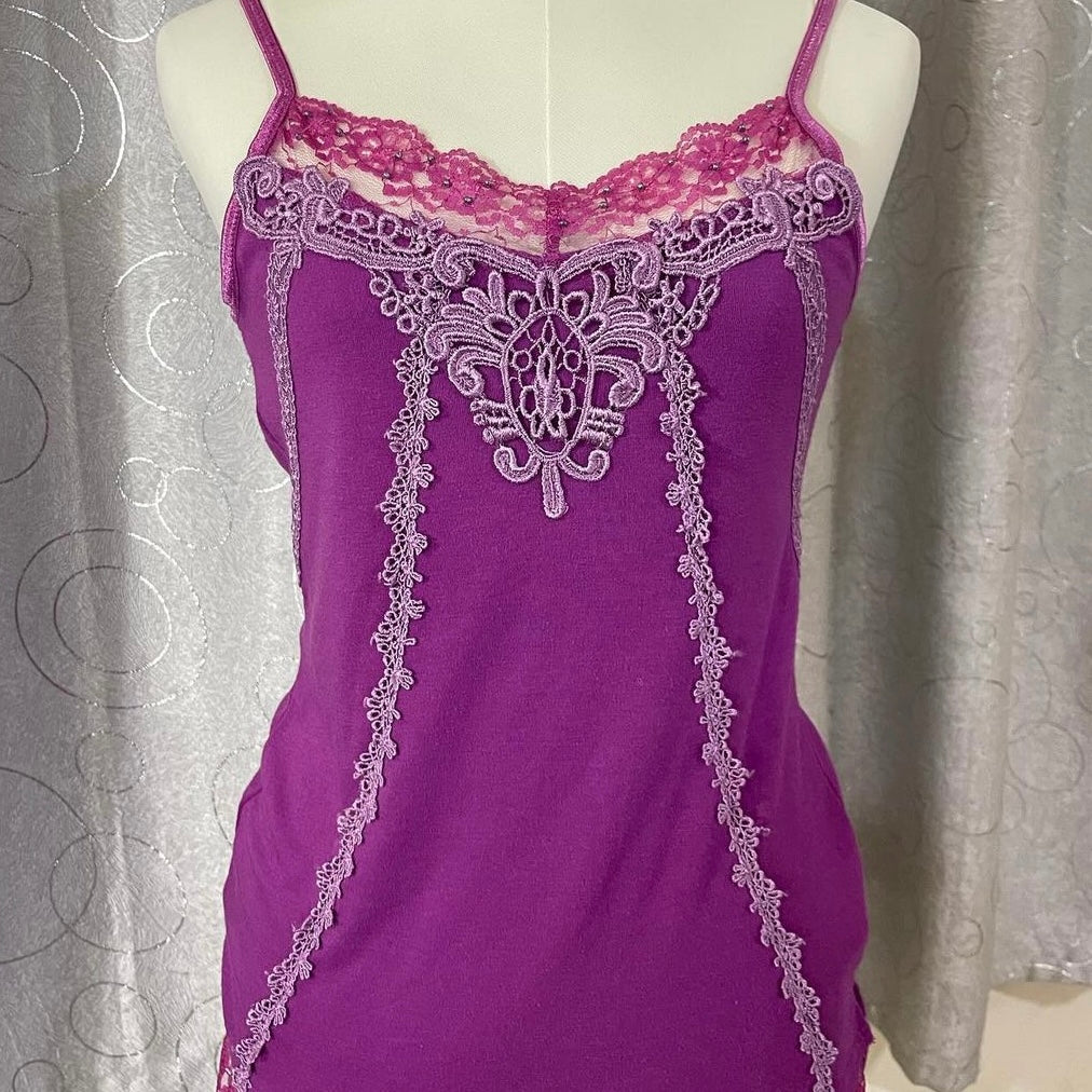 purple lace tank