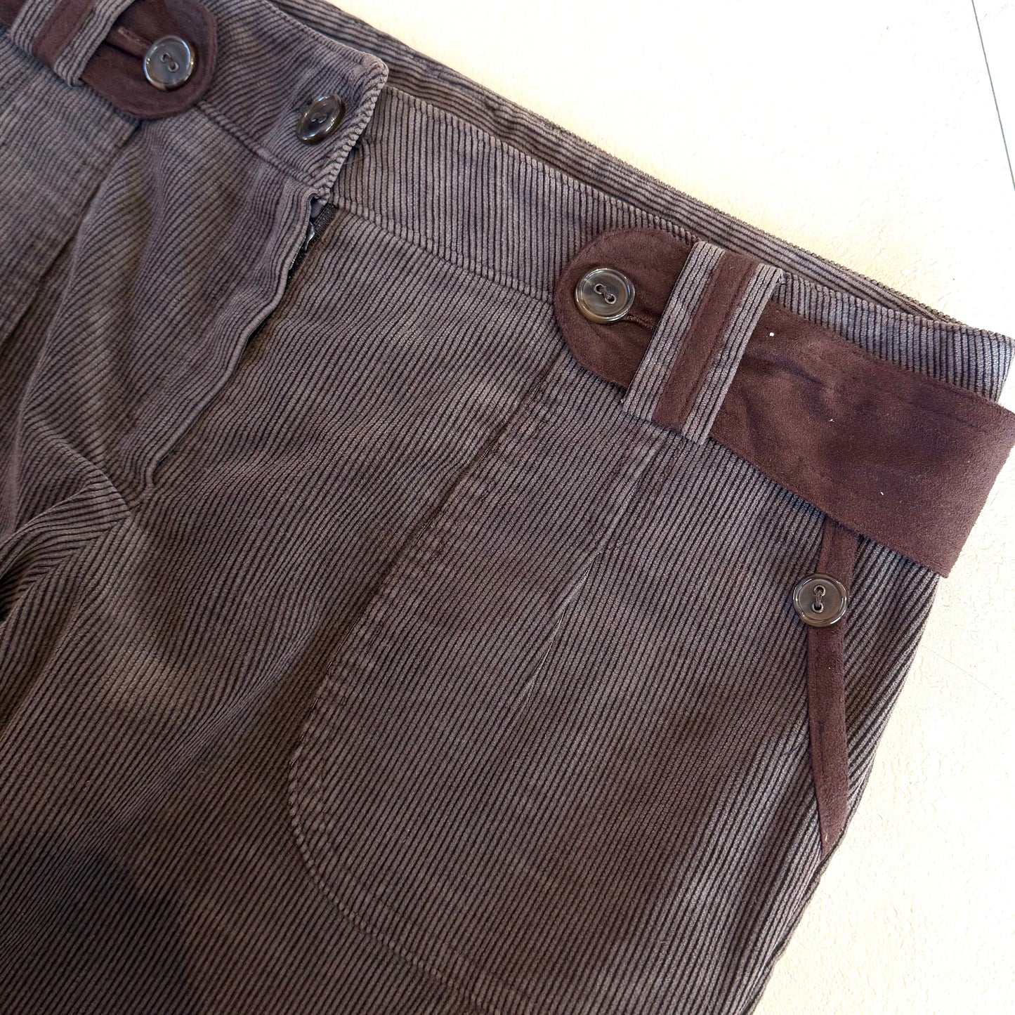 Brown corduroy capris