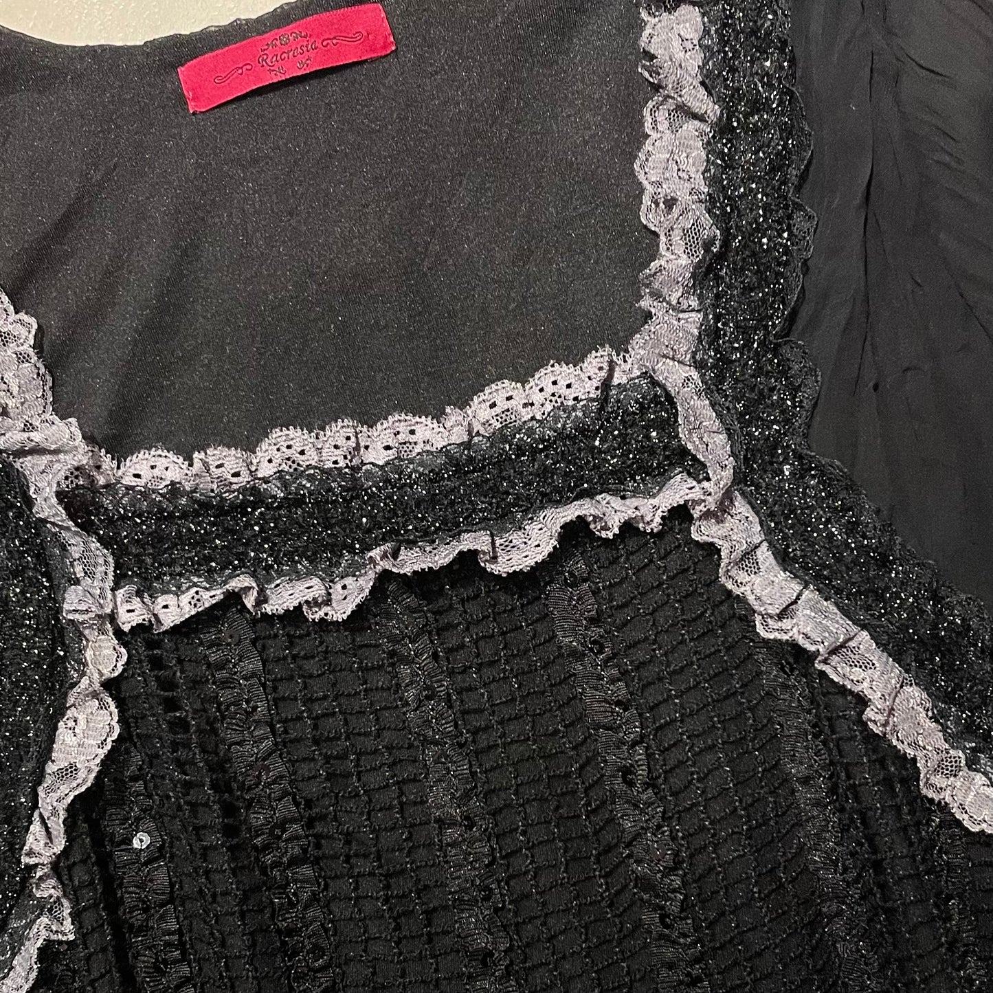Gothic layered lace mesh long sleeve