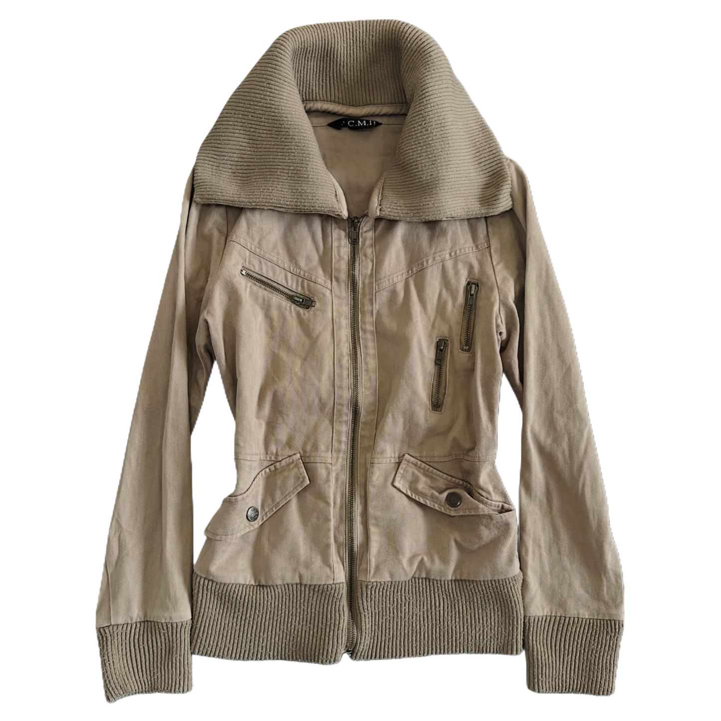 Brown grunge zip jacket