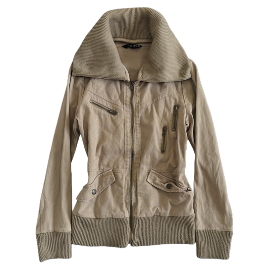 Brown grunge zip jacket