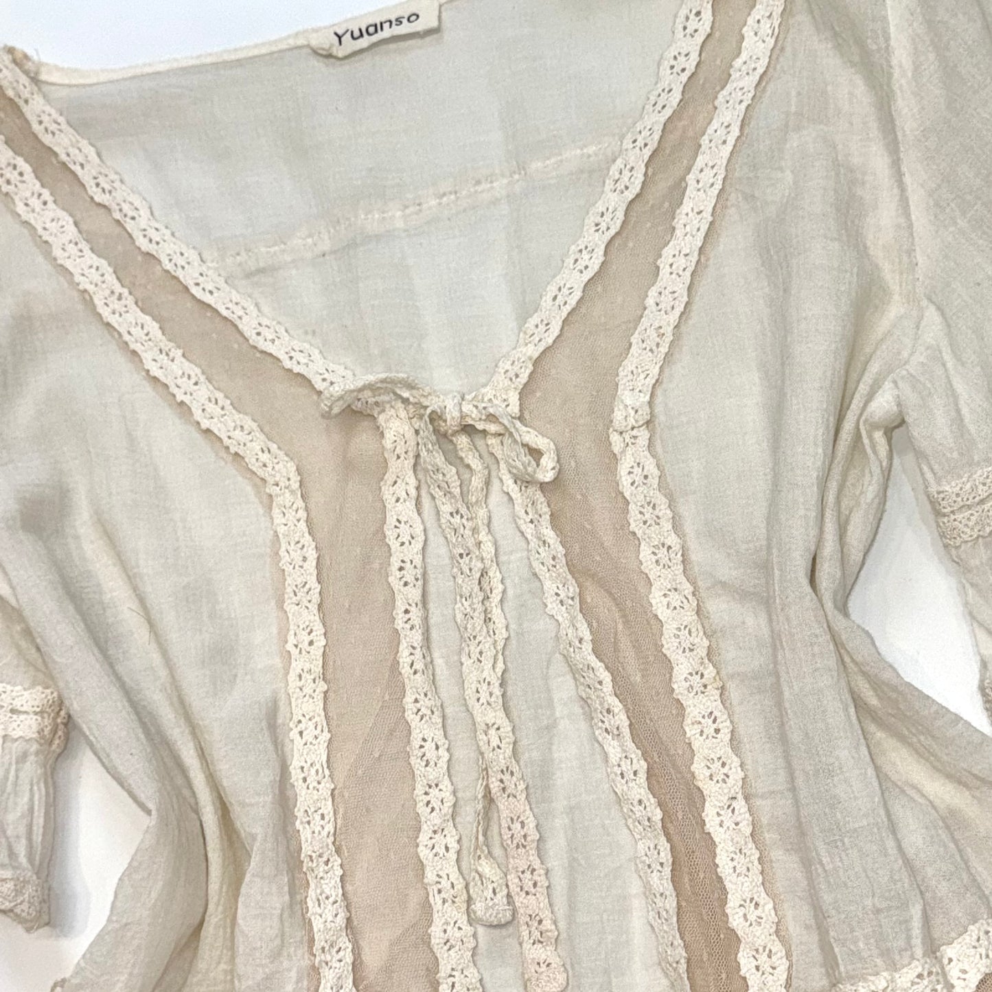 Ivory cotton lace outer