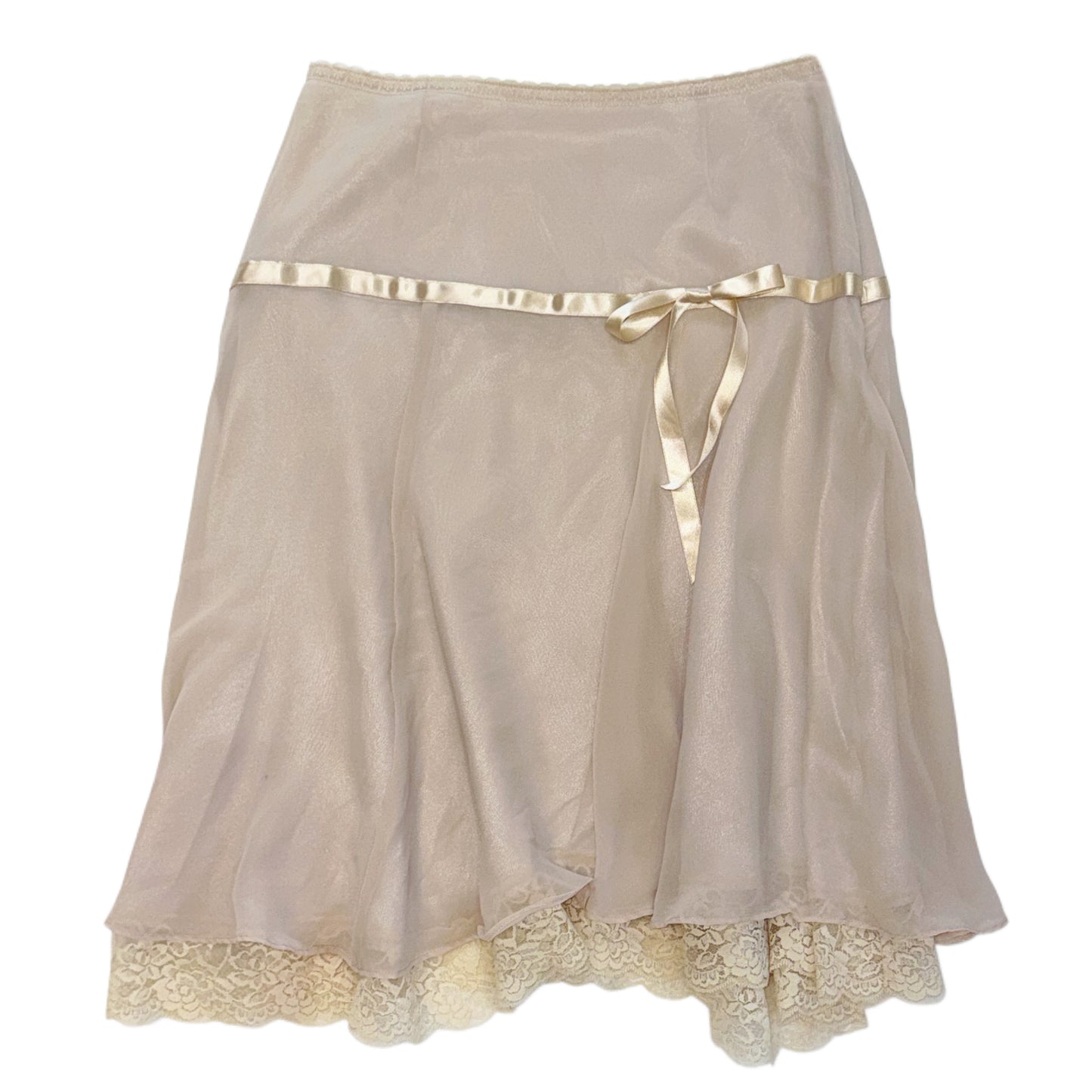 Ivory lace trim ribbon skirt
