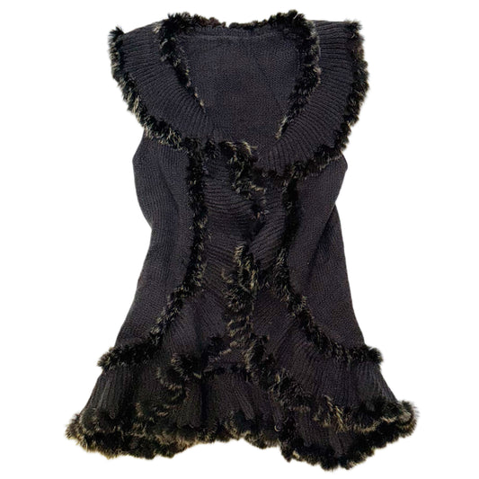 Furry knit vest