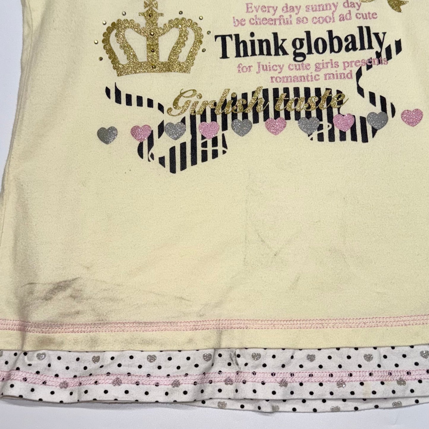 Light yellow polka dot layered top