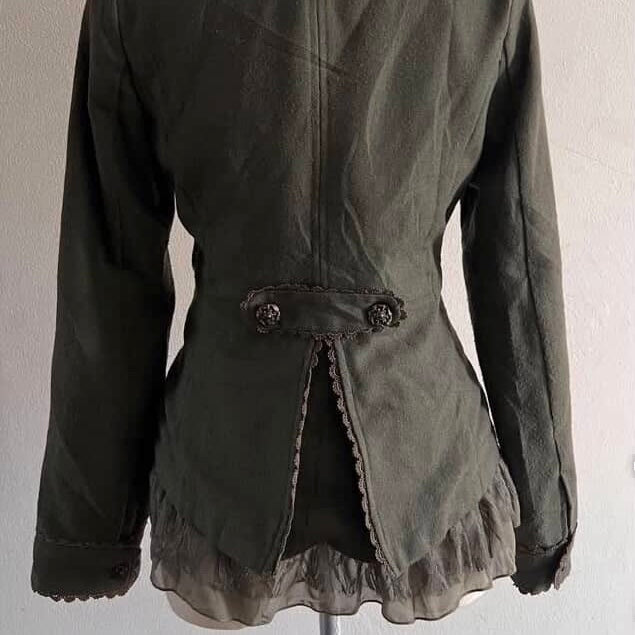 Axes green lace trim napoleon jacket