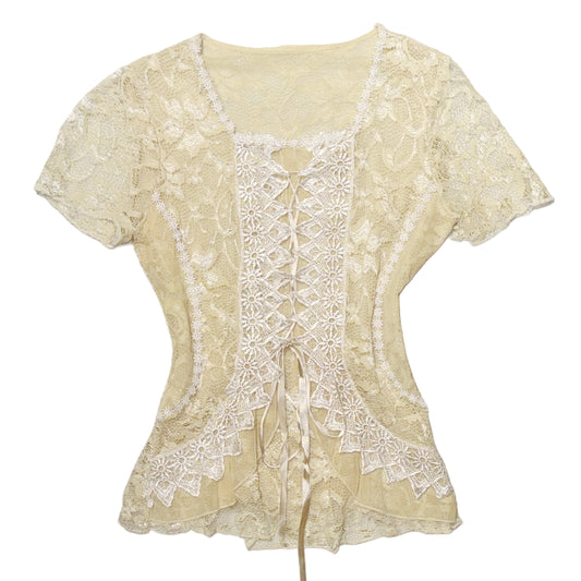 Light yellow lace top
