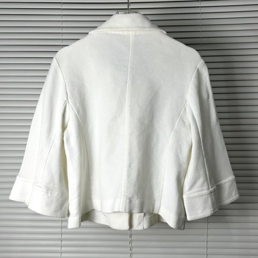 Ivory button cropped outer