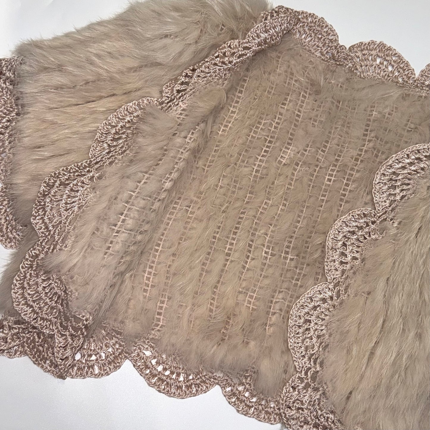 Ivory fur knit cropped outer