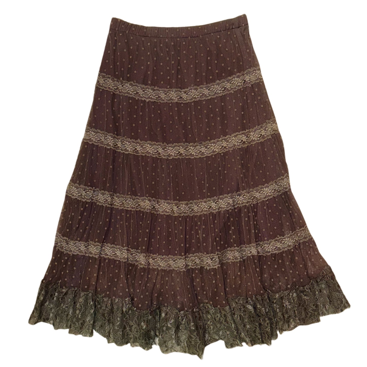 Brown polka dot skirt