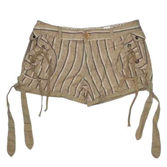 Beige striped shorts