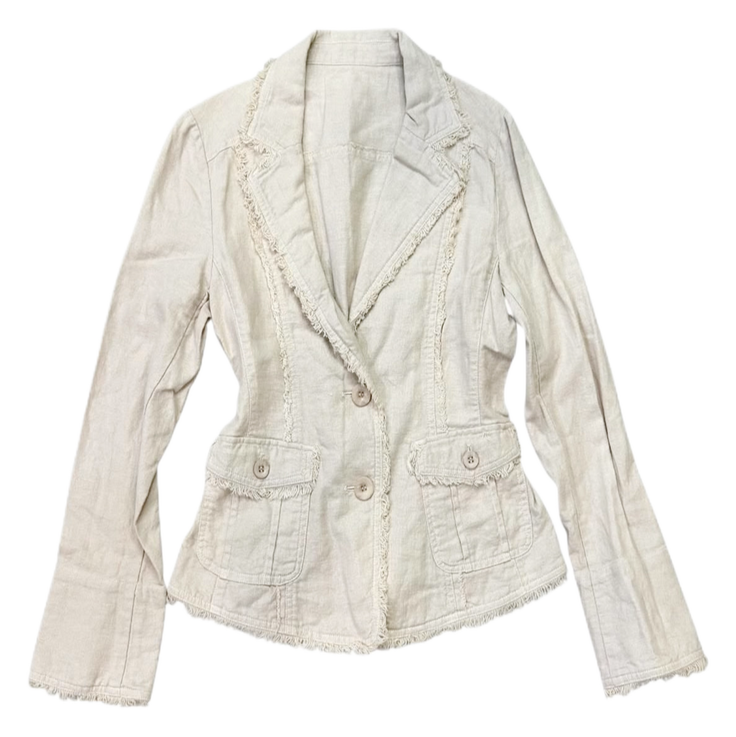 Ivory cotton linen blazer