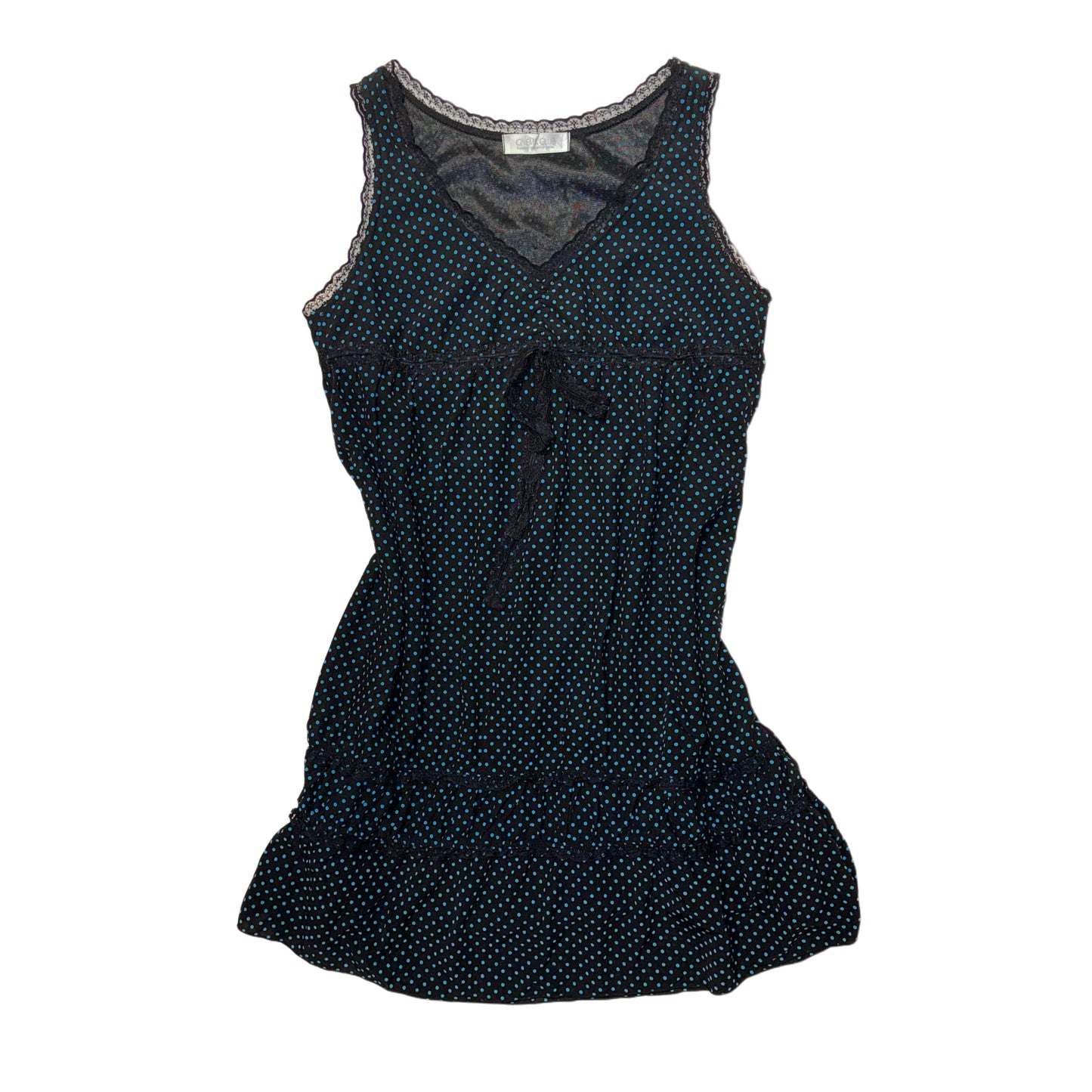 Polka dot v-neck lace dress