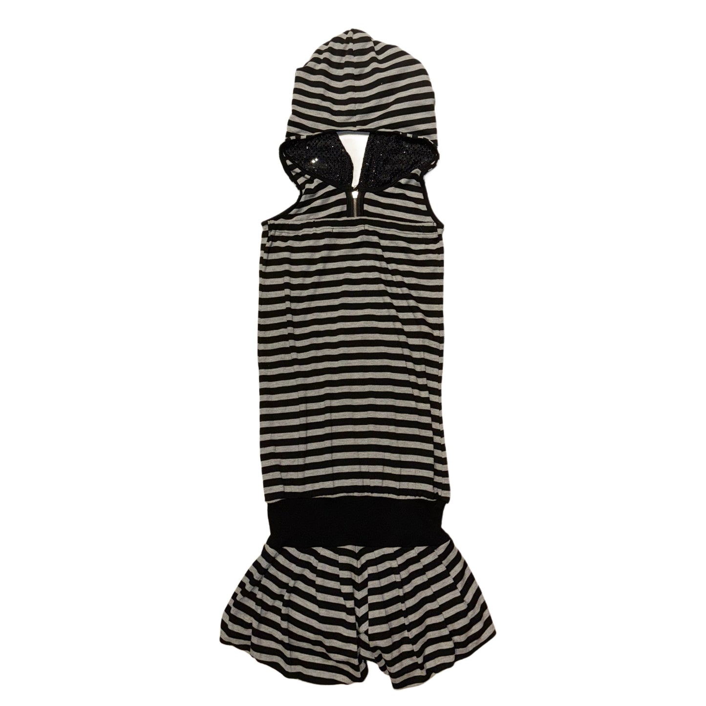 Stripe lace overall shorts