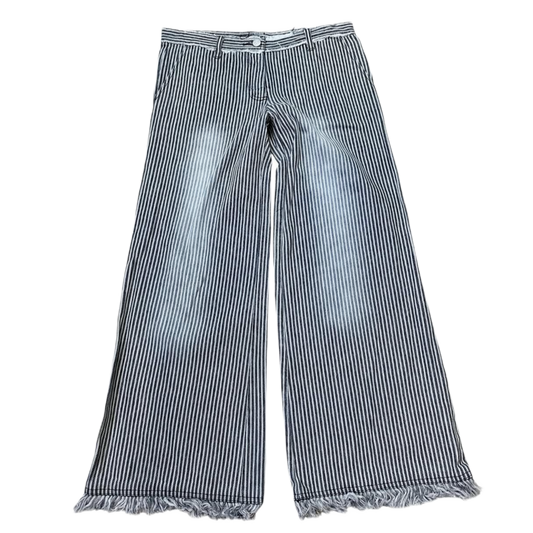Chaps low waist frayed edges striped pants